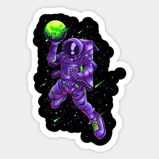 Astronaut Slamdunk Illustration Sticker